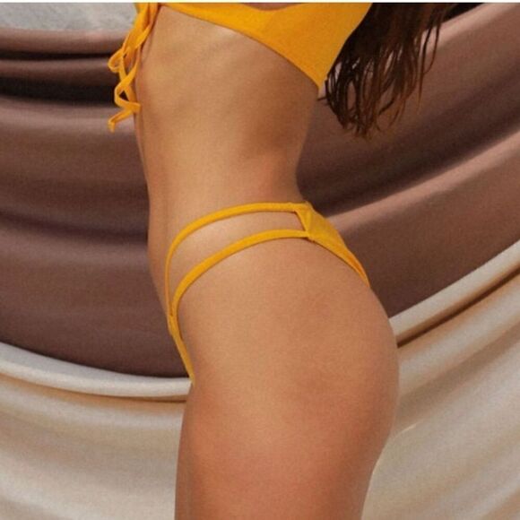 Toast Swim Signature Open Side Bikini Bottom Marigold - Picture 3 of 9